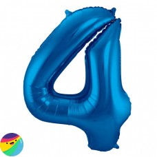 Folija balon - Številka 4 Modre barve Folija balon - Številka 4 Modre barve